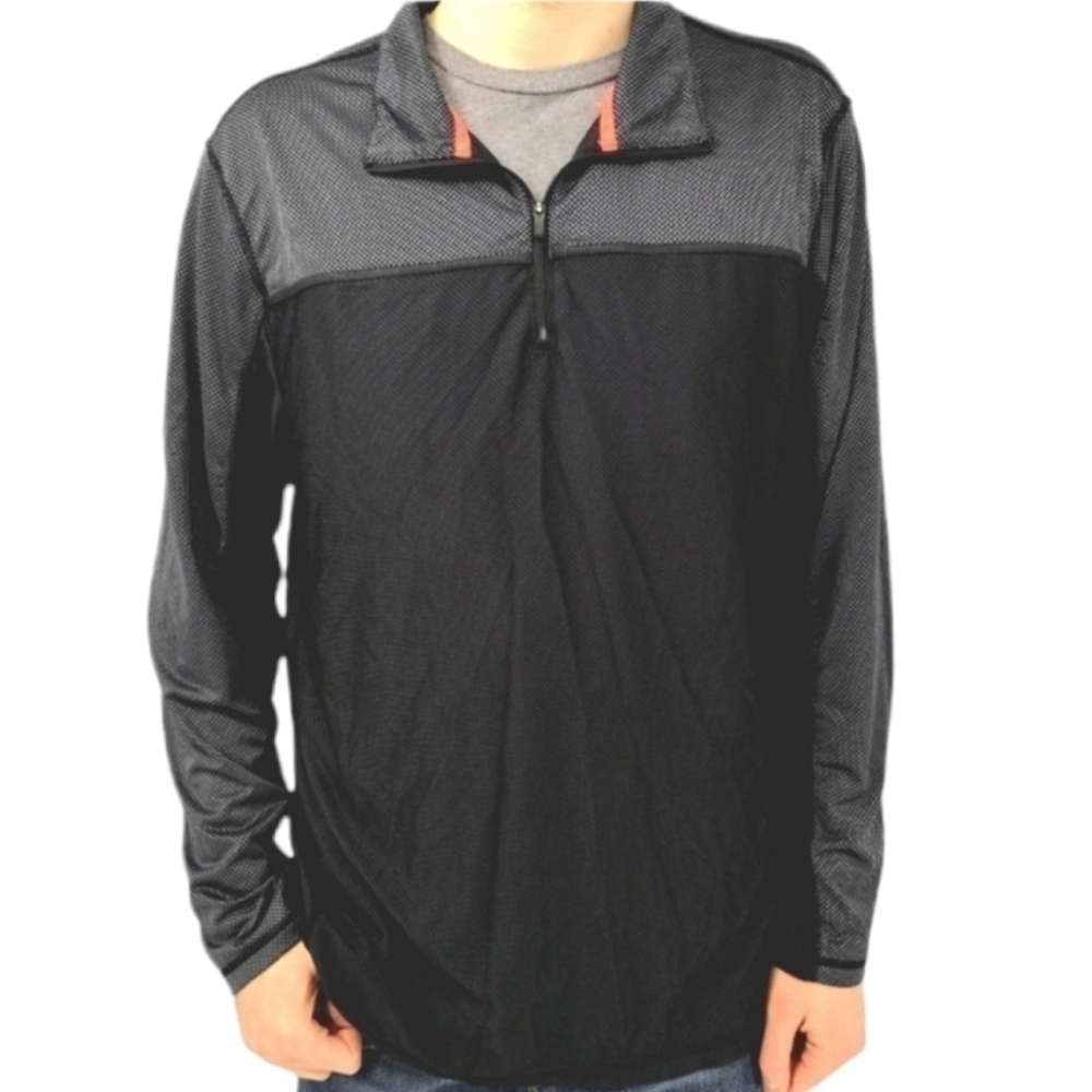 Calvin Klein Men’s L Black Performance Long Sleeve Jacket Pullover Top 1/4 Zip